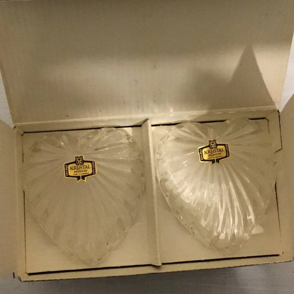 NEW MILANO CRYSTAL  D ADRIANA 2 HEART BOX W/ LID EUROPEAN CRYSTAL 24% LEAD - Picture 2 of 6